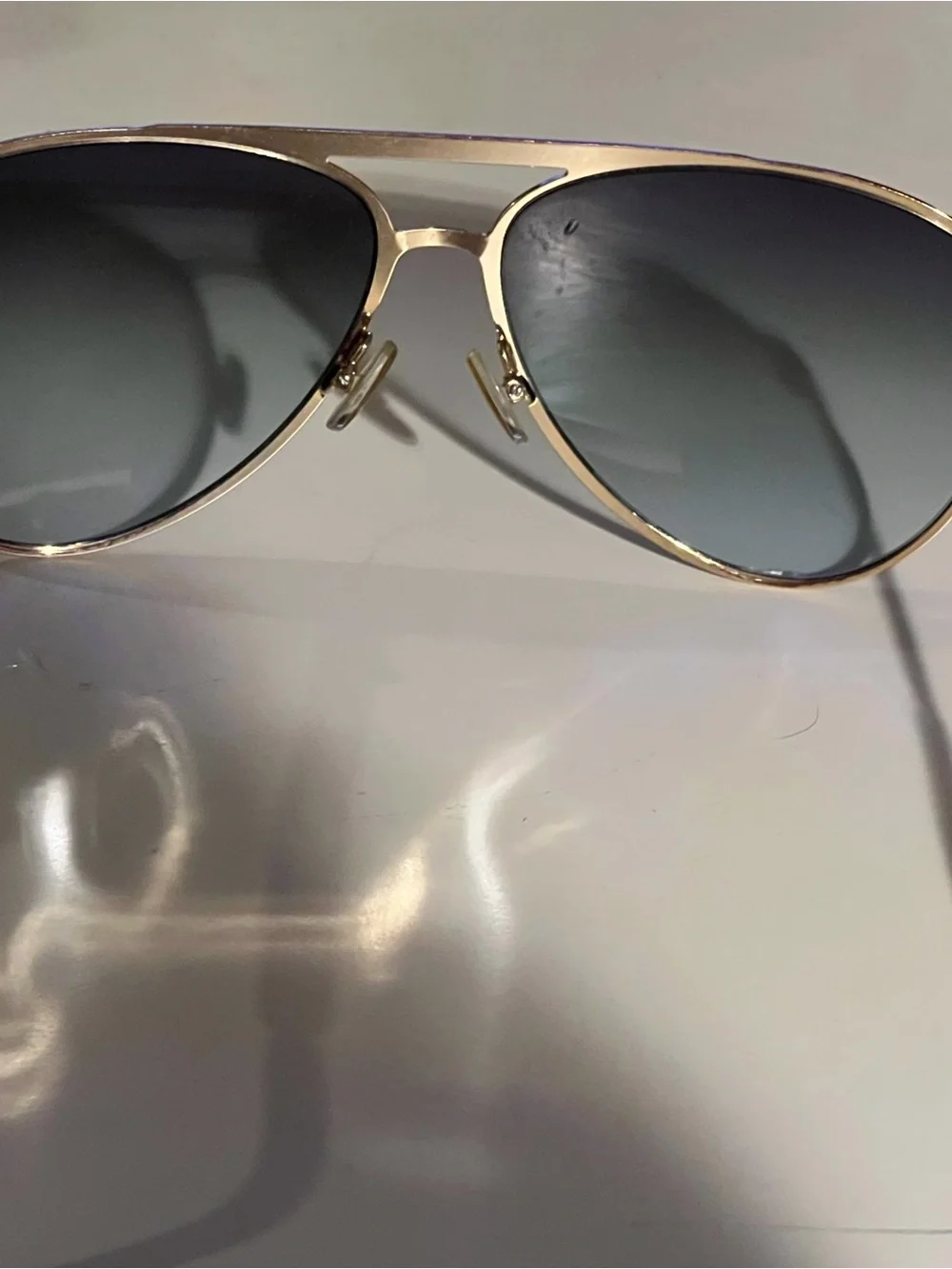 Isabel Marant Gold Aviator Sunglasses with Gray light bluish Gradient Lenses